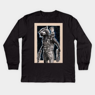 Rocket & Groot Kids Long Sleeve T-Shirt